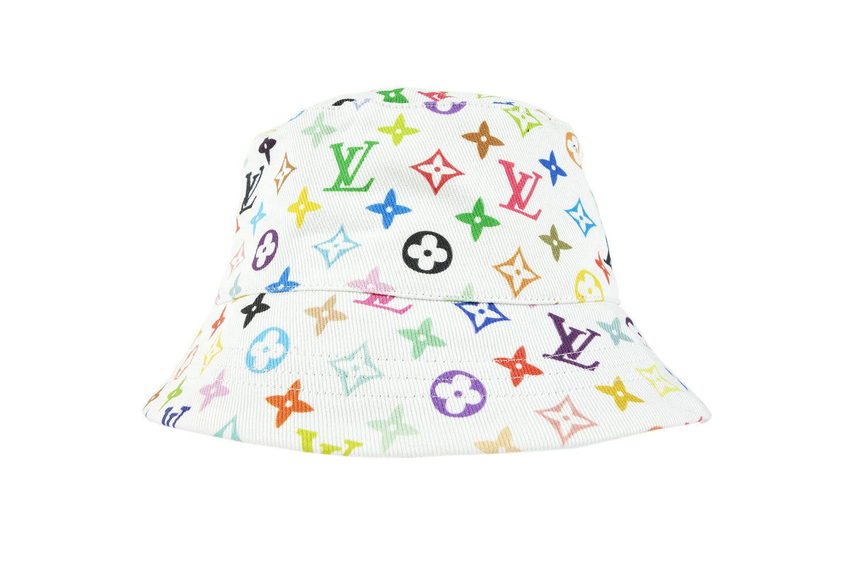 Louis Vuitton White Rainbow Bucket Hat - HypedEffect