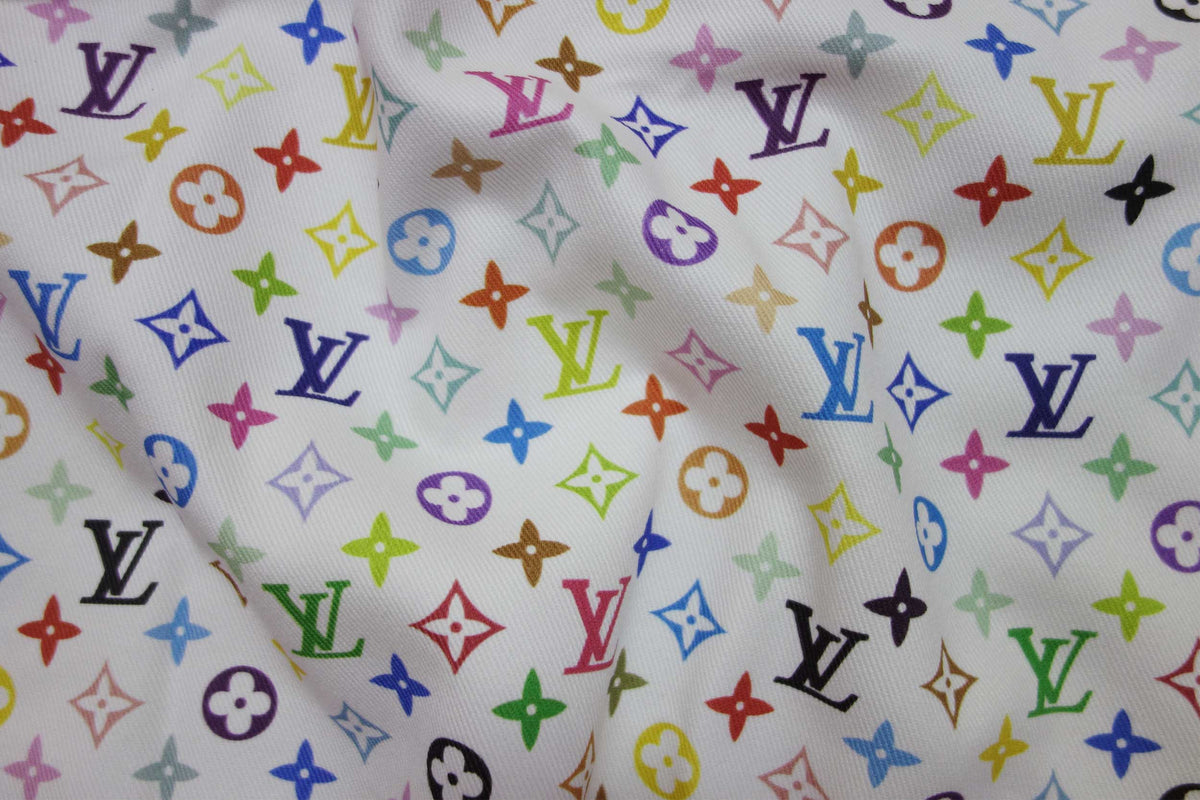 Multicolor LV Monogram print on Spandex Fabric – logofabrics