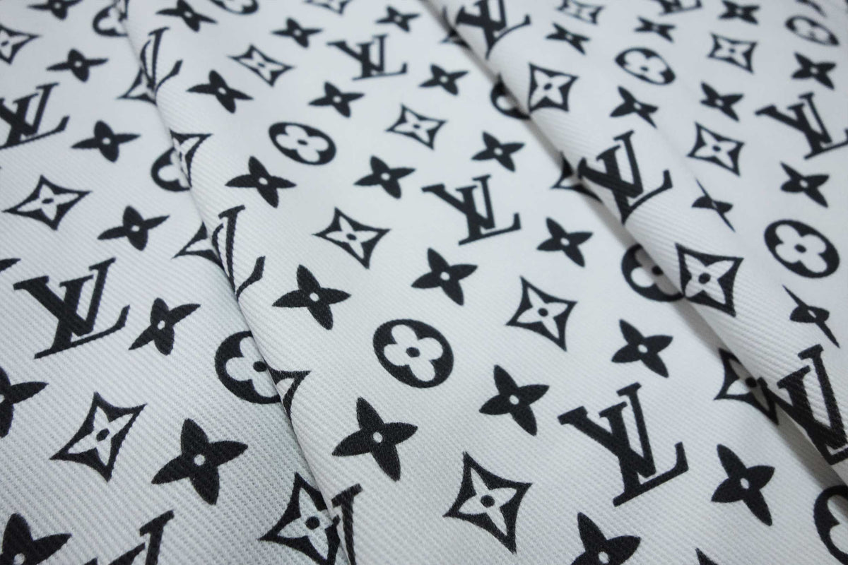 LV Monogram Inspired Supreme Print Spandex Fabric By The Yard