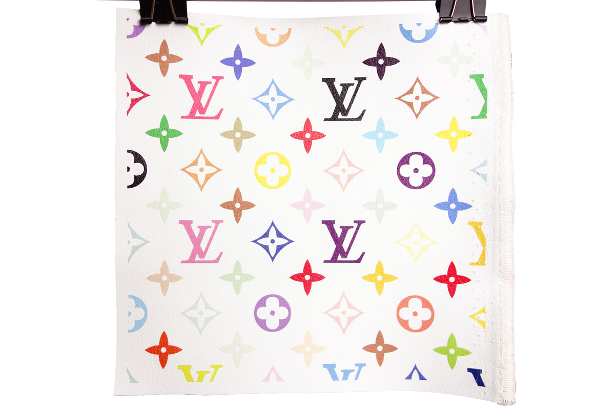 Louis Vuitton White Leather and Iridescent Monogram PVC