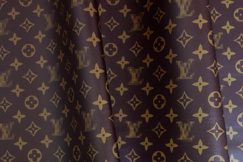 Synthetic leather with a classic LV monogram print