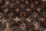 Cozy Dark Brown faux fur Hoodie with monograms print