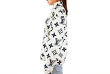 Cozy zipper jacket with monogram print