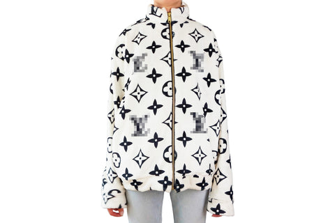 Cozy zipper jacket with monogram print