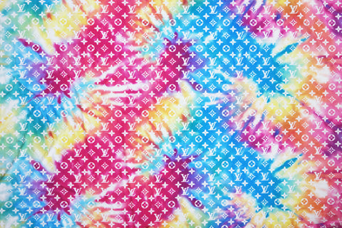 Tie Dye monogram print on a spandex fabric
