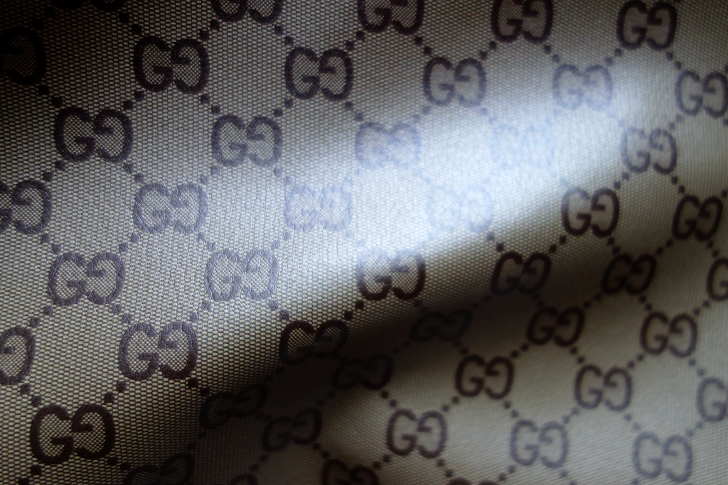 Beige leather with Brown GG monogram print – logofabrics
