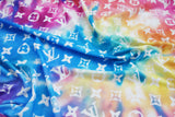 LV Monogram Inspired tie dye print on Spandex Fabric