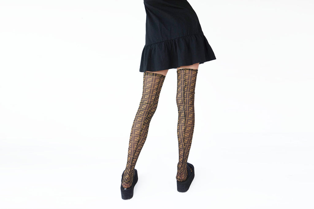 Mesh stockings with FF Monogram Inspired print – logofabrics