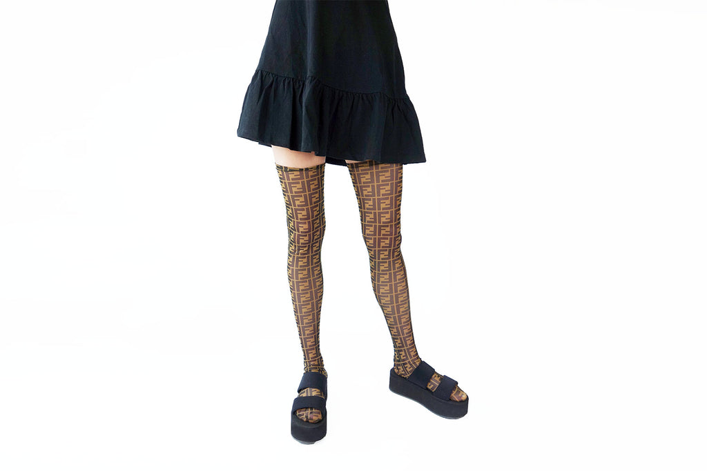 Mesh stockings with FF Monogram Inspired print – logofabrics