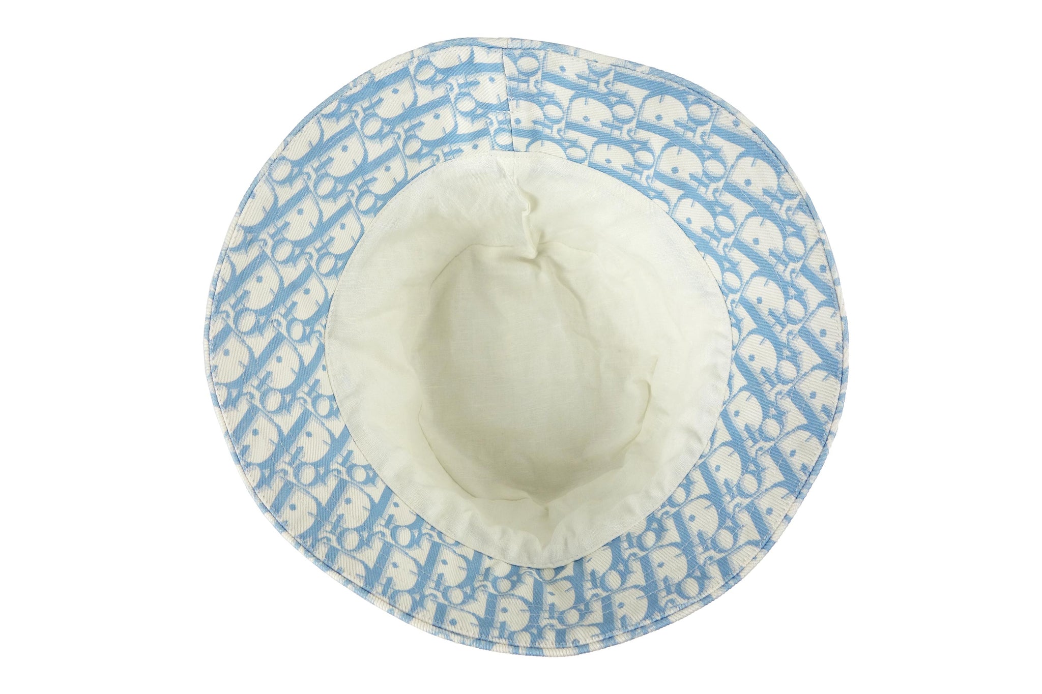 ? ? AUTH CHRISTIAN DIOR BLUE WHITE PRINT BUCKET HAT NWOT ? DiorAlps Teddy-D Small-Brim Bucket Hat with Earmuffs  main image 4