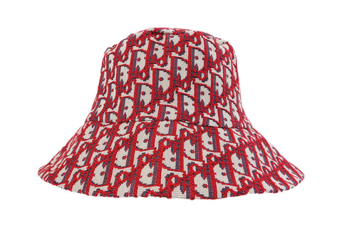 Red Dior monogram jacquard Bucket Hat