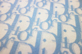 Blue CD monogram print on cotton fabric
