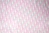Cozy faux fur Wellsoft fabric with CD Inspired baby pink Monogram print