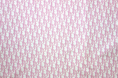Pink CD Monogram print on cotton fabric