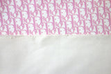Pink CD Monogram print on cotton fabric