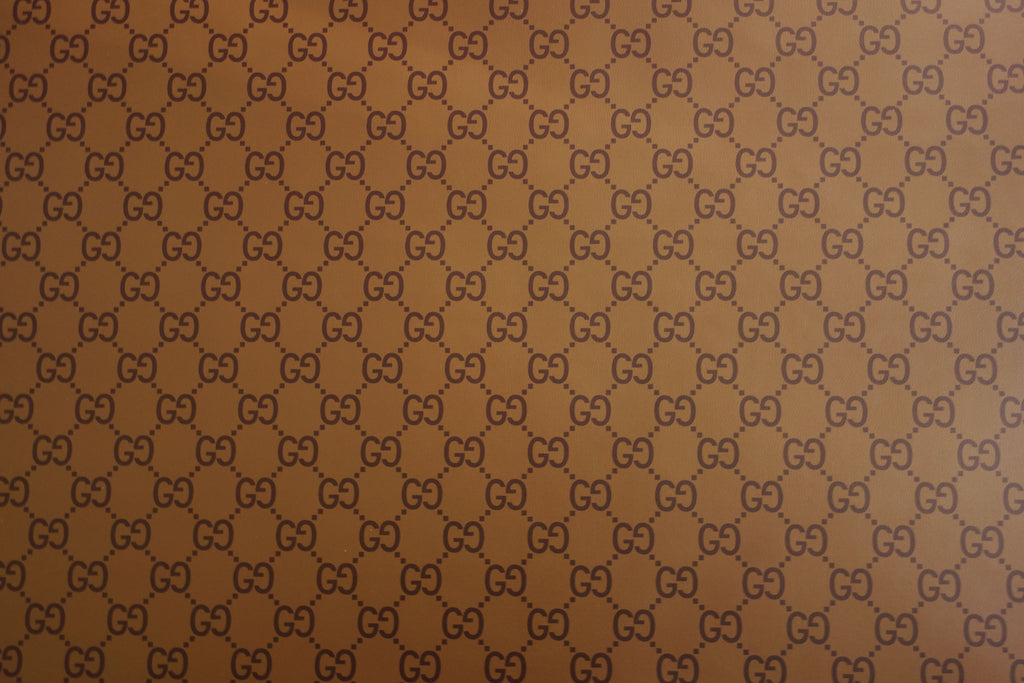 Beige leather with Brown GG monogram print – logofabrics