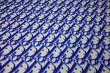 CD Monogram inspired dark blue print on Spandex Fabric, Stretch Jersey