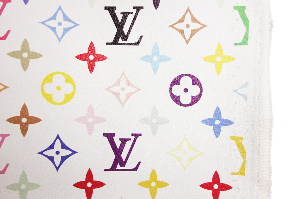 Synthetic leather with classic LV monogram print