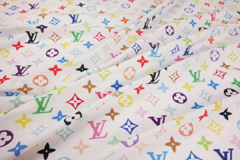 Multicolor LV Monogram print on Spandex Fabric – logofabrics