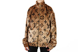 Cozy Brown zipper jacket with LV inspired Monograms