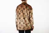 Cozy Brown zipper jacket with LV inspired Monograms